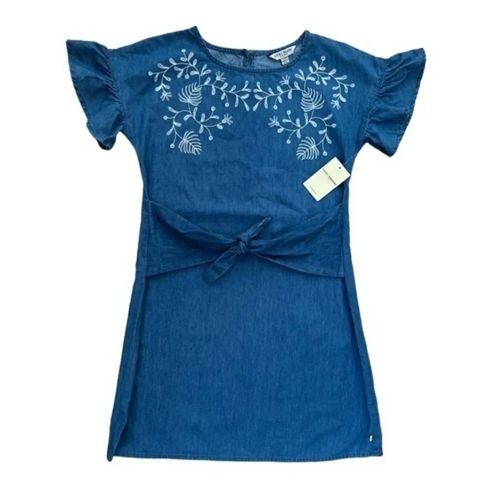 Lucky Brand Adele Wash Embroidered Shira Flutter-Sleeve Dress - Girls sz L NWT. - Picture 2 of 8